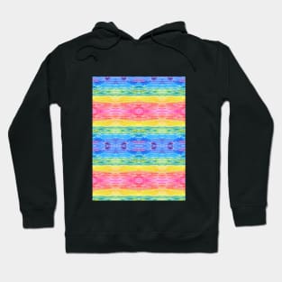 Happy and Bright Watercolor Tropical Rainbow Stripes Hoodie